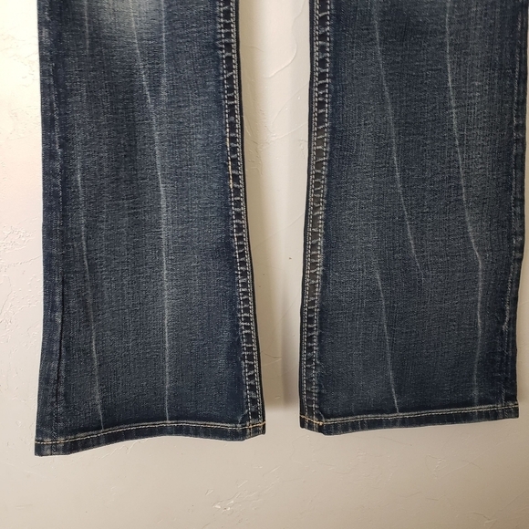 Mek Denim Women's 30x34 Krakow Boot Cut Dark Wash Jeans Flap Button Pockets - Picture 9 of 11